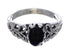 Southwestern Sterling Silver Jet Ring Size 6-1/4 UX34038